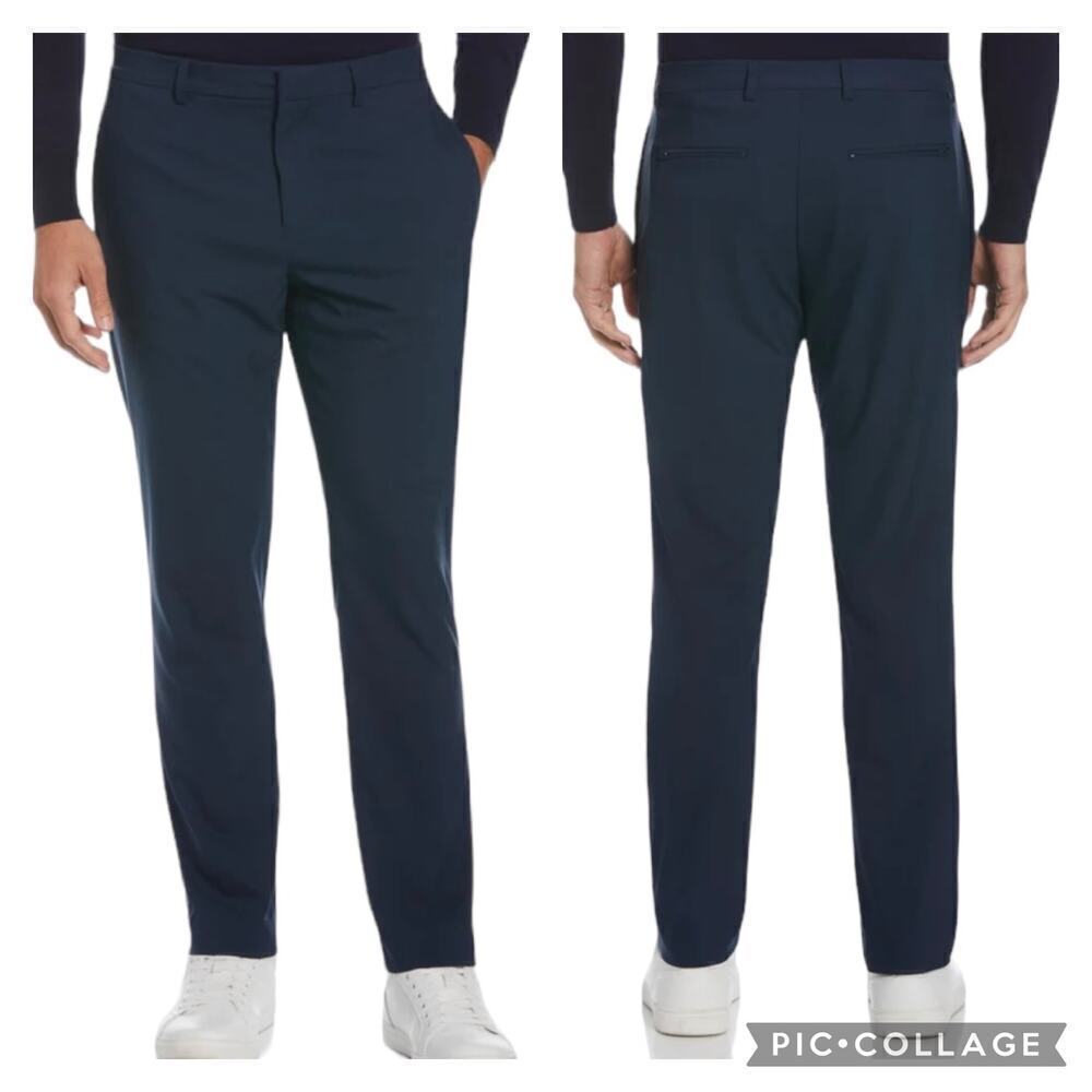 Perry Ellis NWT Slim Stretch Travel Luxe Navy Blue Dress Casual Pants Size 38x30